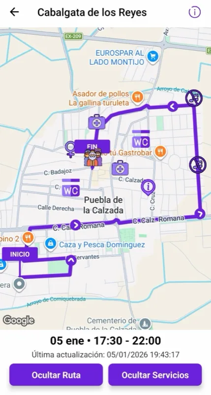 Mapa de la Cabalgata de los Reyes